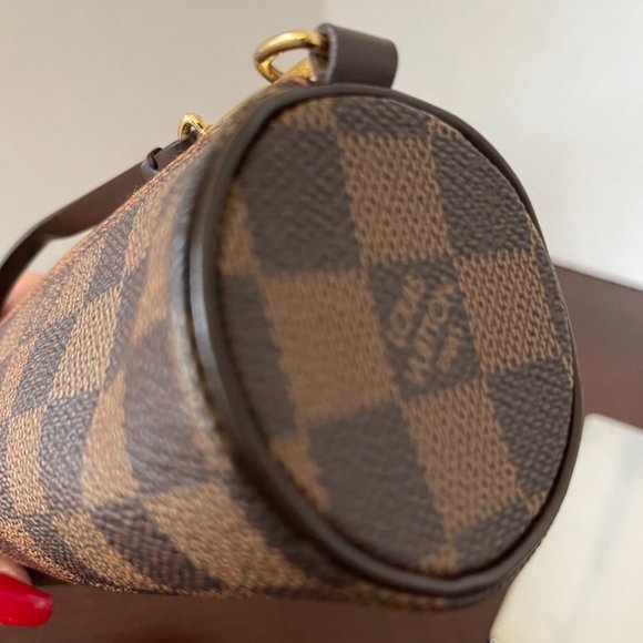 Louis Vuitton Papillon Pouch Mini Hand Bag Damier Ebene Brown (128463) - Picture 4 of 8